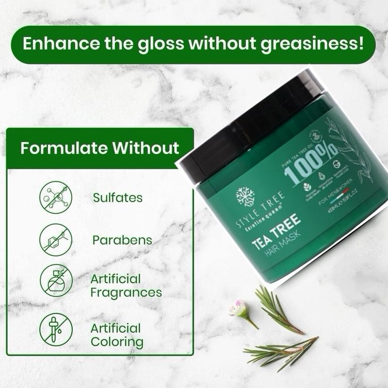 Tea Tree Oil Premium Hair Treatment Mask 453g – Made in Italian | Deep Repair and Restoration - Image 2